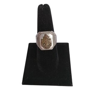 USN MEN'S RING IN STERLING SILVER‎ AND GOLD SIZE 9